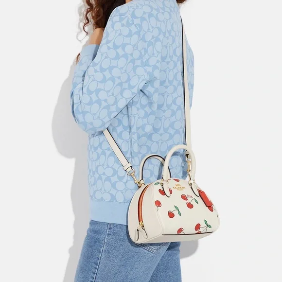 Coach | Bags | Coach Sydney Satchel With Heart Cherry Print